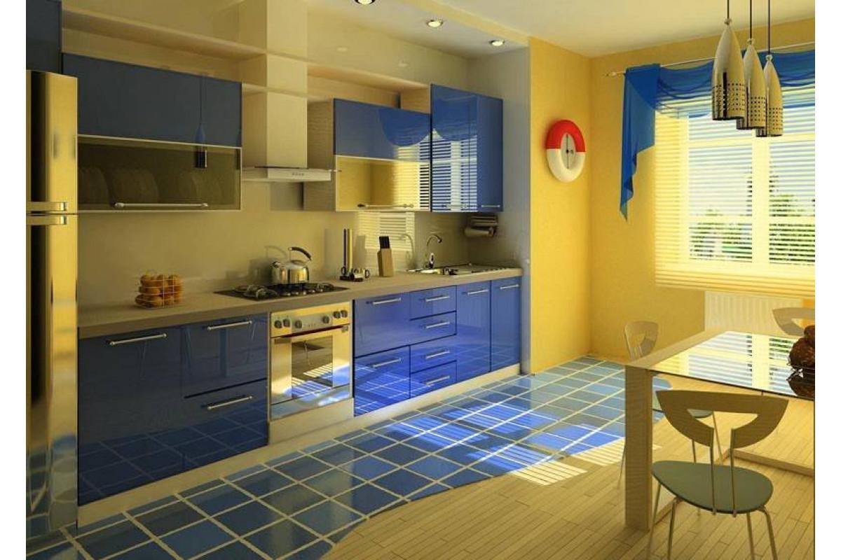 Цвета-компаньоны для синего на кухне