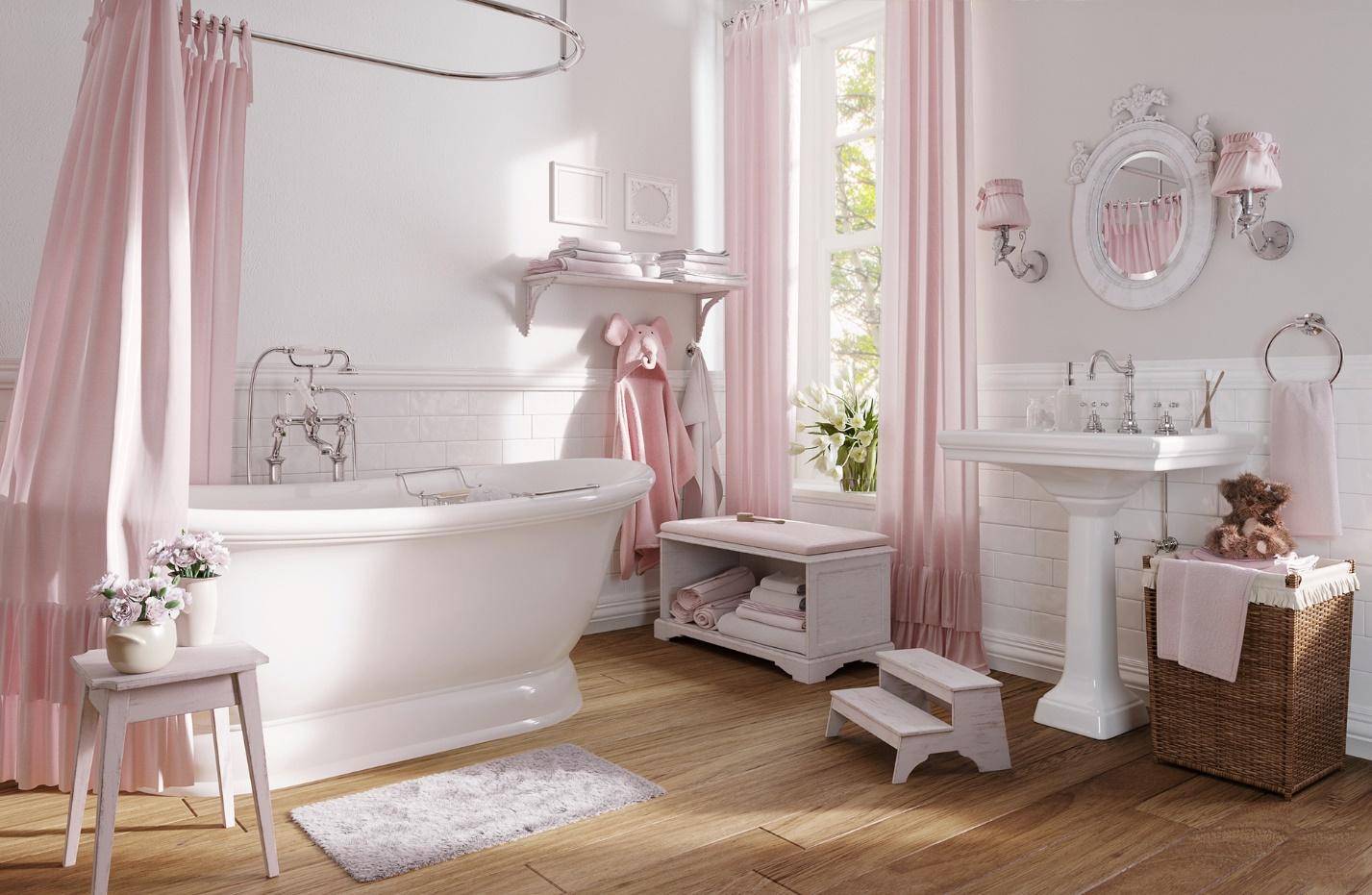 Шикарный дизайна ванной комнаты в стиле шебби-шик